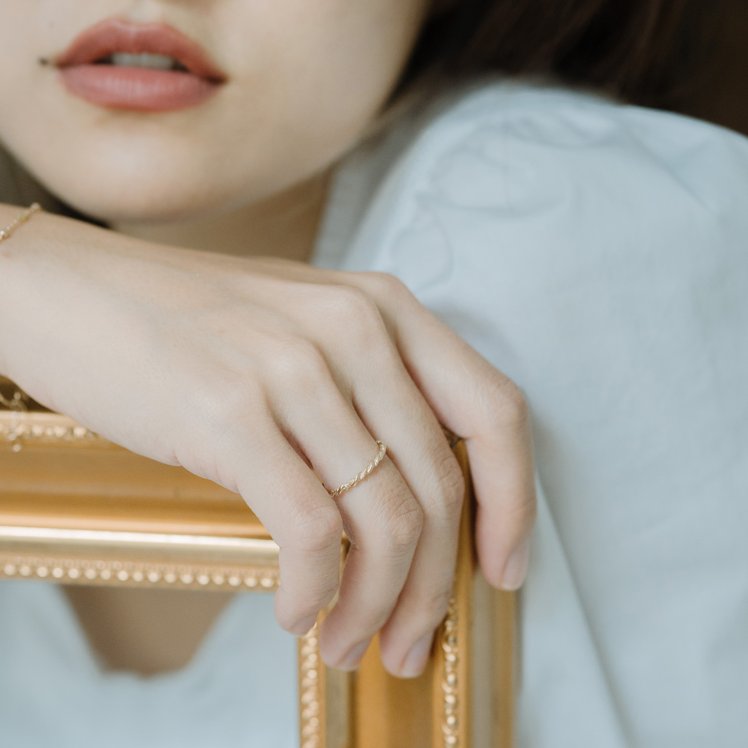 14K纏繞麻花戒指