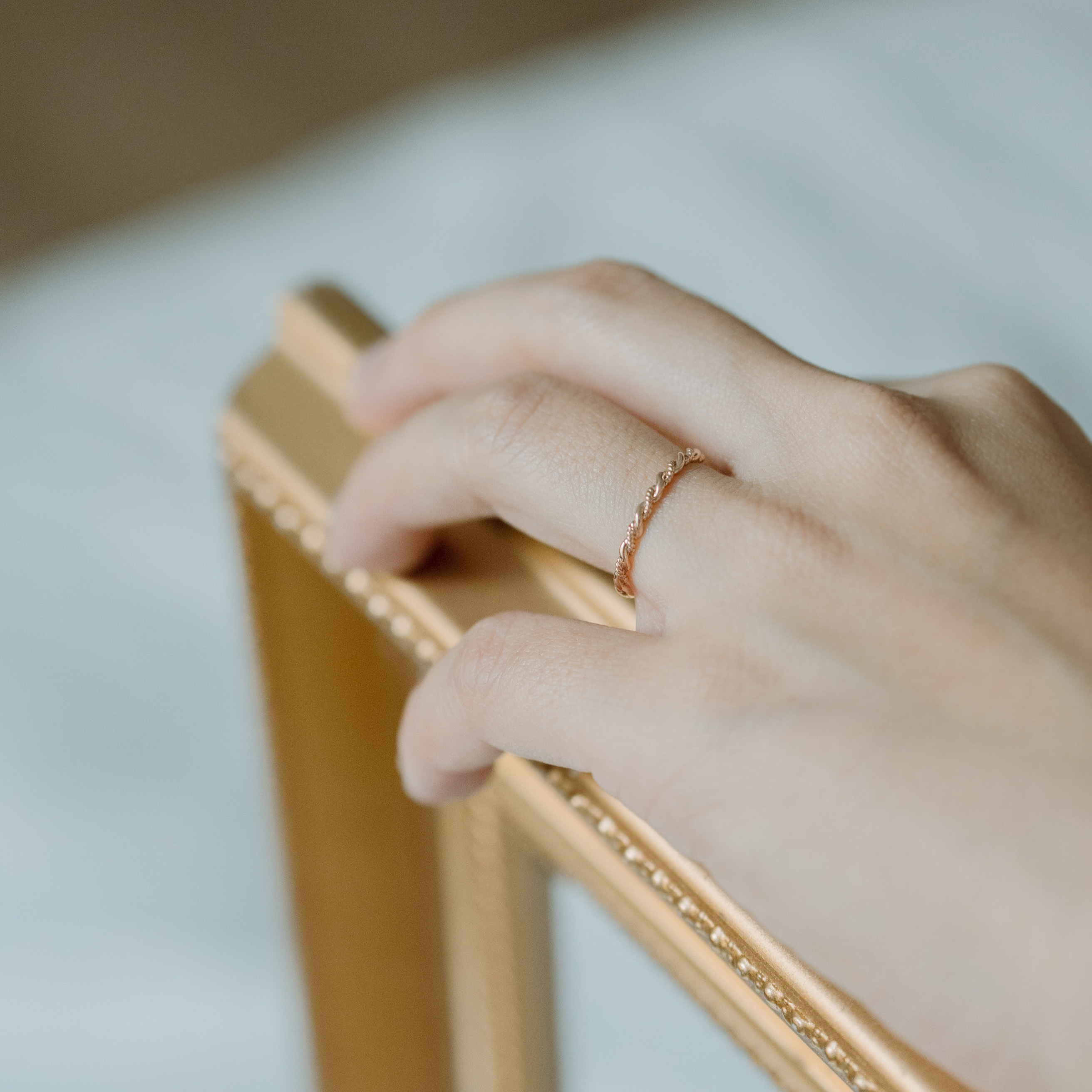 14K纏繞麻花戒指