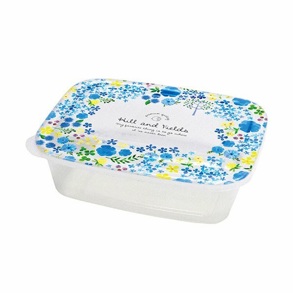 日本 藍色小花保存盒 3入裝 (320ml) /(500ml) 零食盒 密封盒 副食品分裝