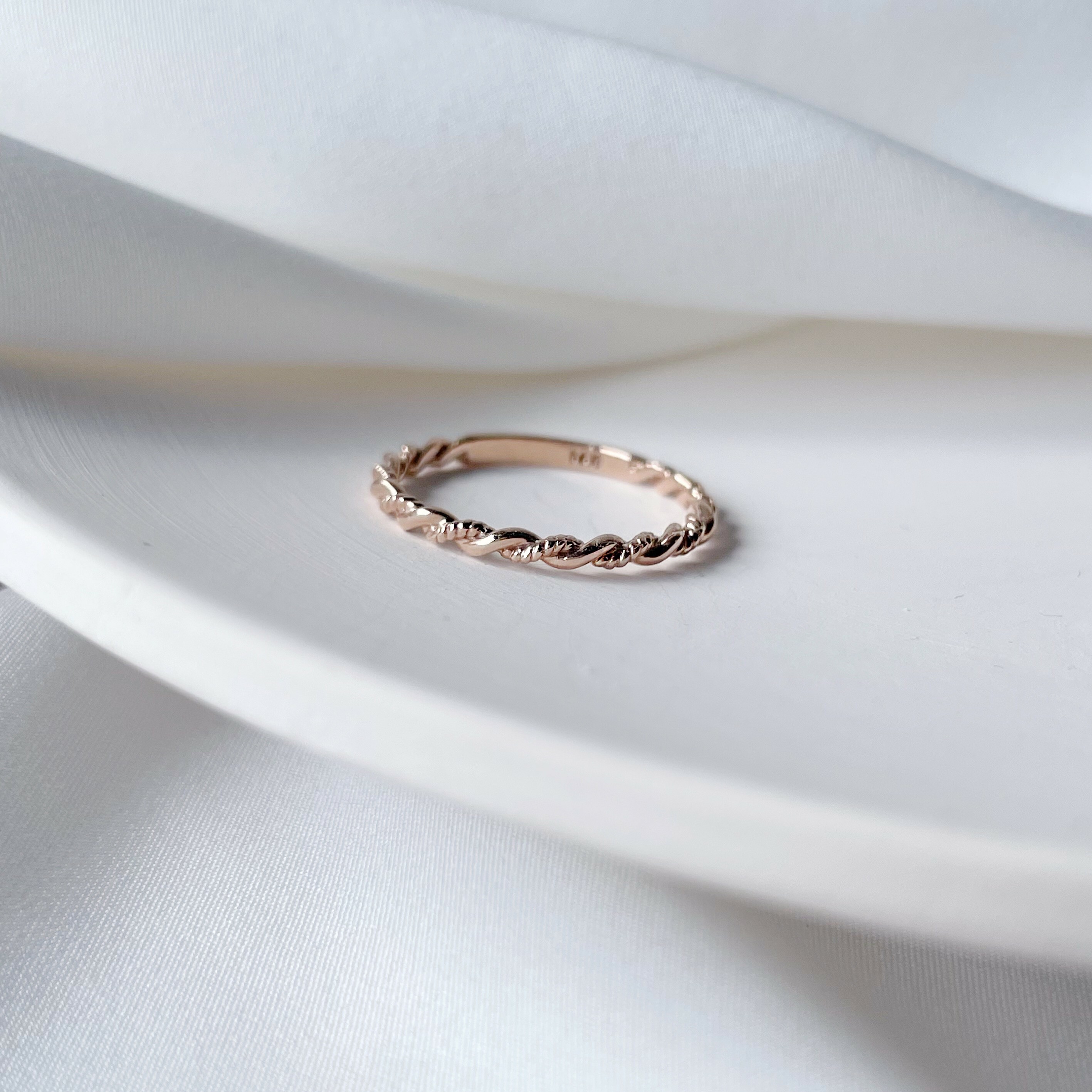 14K纏繞麻花戒指