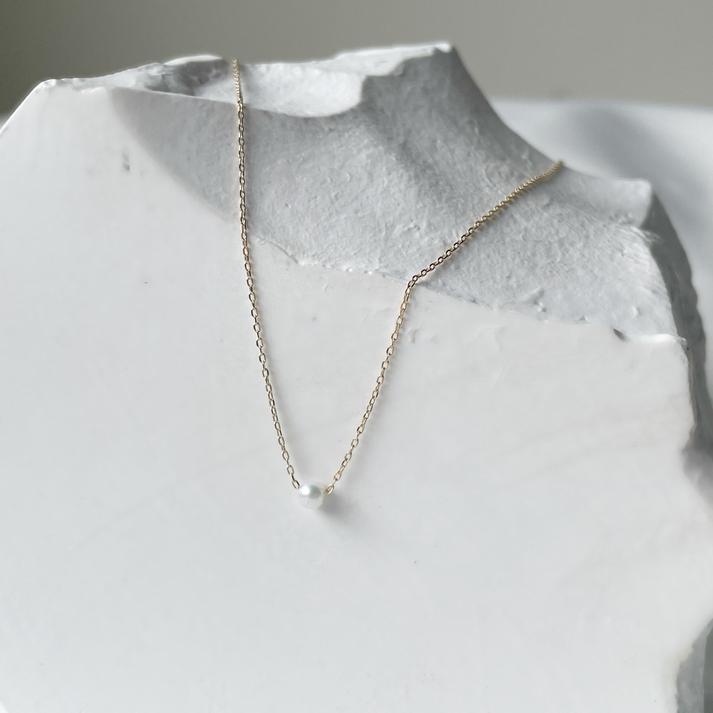 14K簡約3mm珍珠項鍊