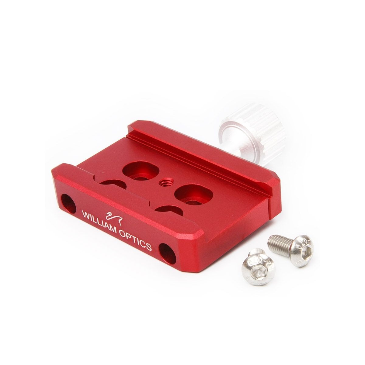 William Optics 90mm Saddle Plate for Vixen-Style Dovetail Rails - Red # SP90-RD