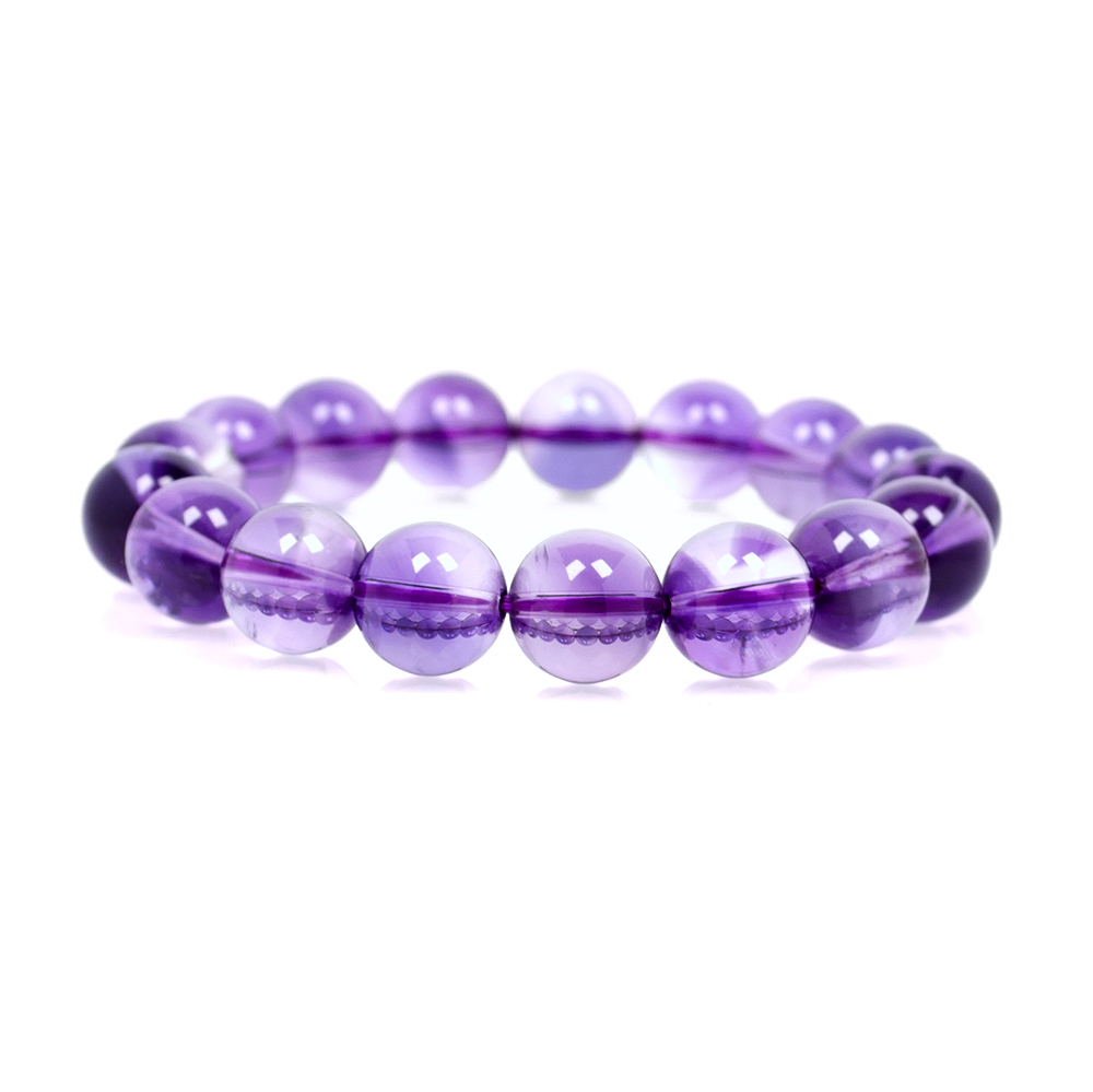 紫水晶冰種紫水晶12mm 紫水晶手珠｜日本彈力繩