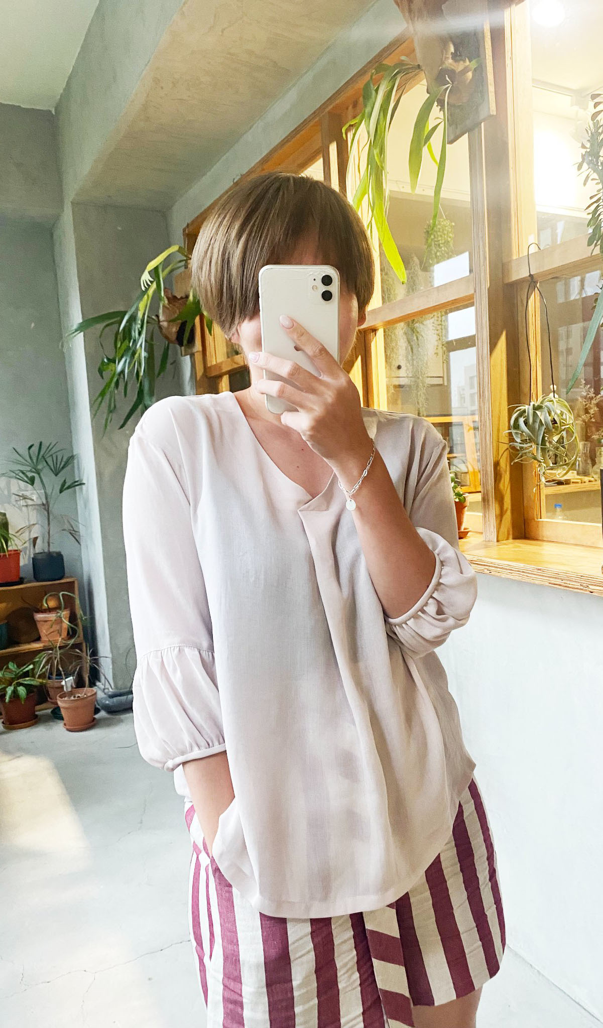 棉花糖七分袖上衣-莓果糖