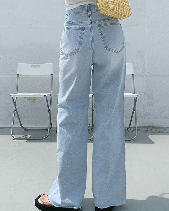 韓國製🇰🇷PT54 夏日打褶薄牛仔闊褲