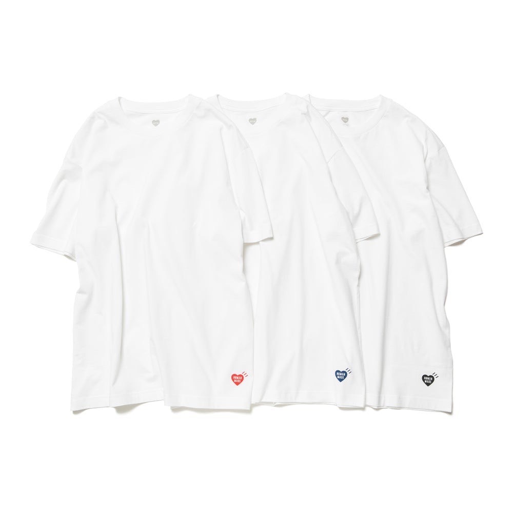 HUMANMADE PREMIUM COTTON 3 LOGO T-SHIRTS PACK 小LOGO素T 三