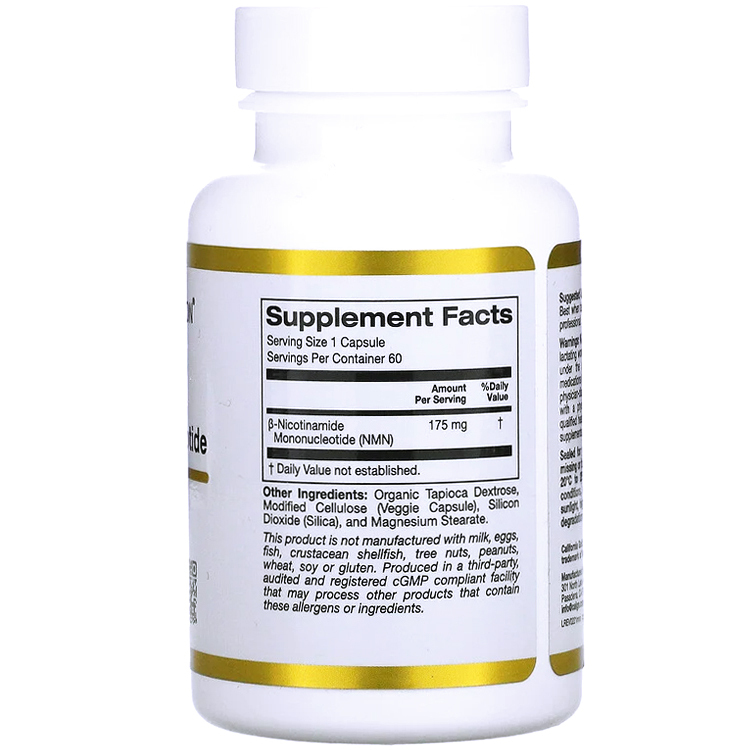 California Gold Nutrition, NMN 175 mg, 60 Veg Capsules