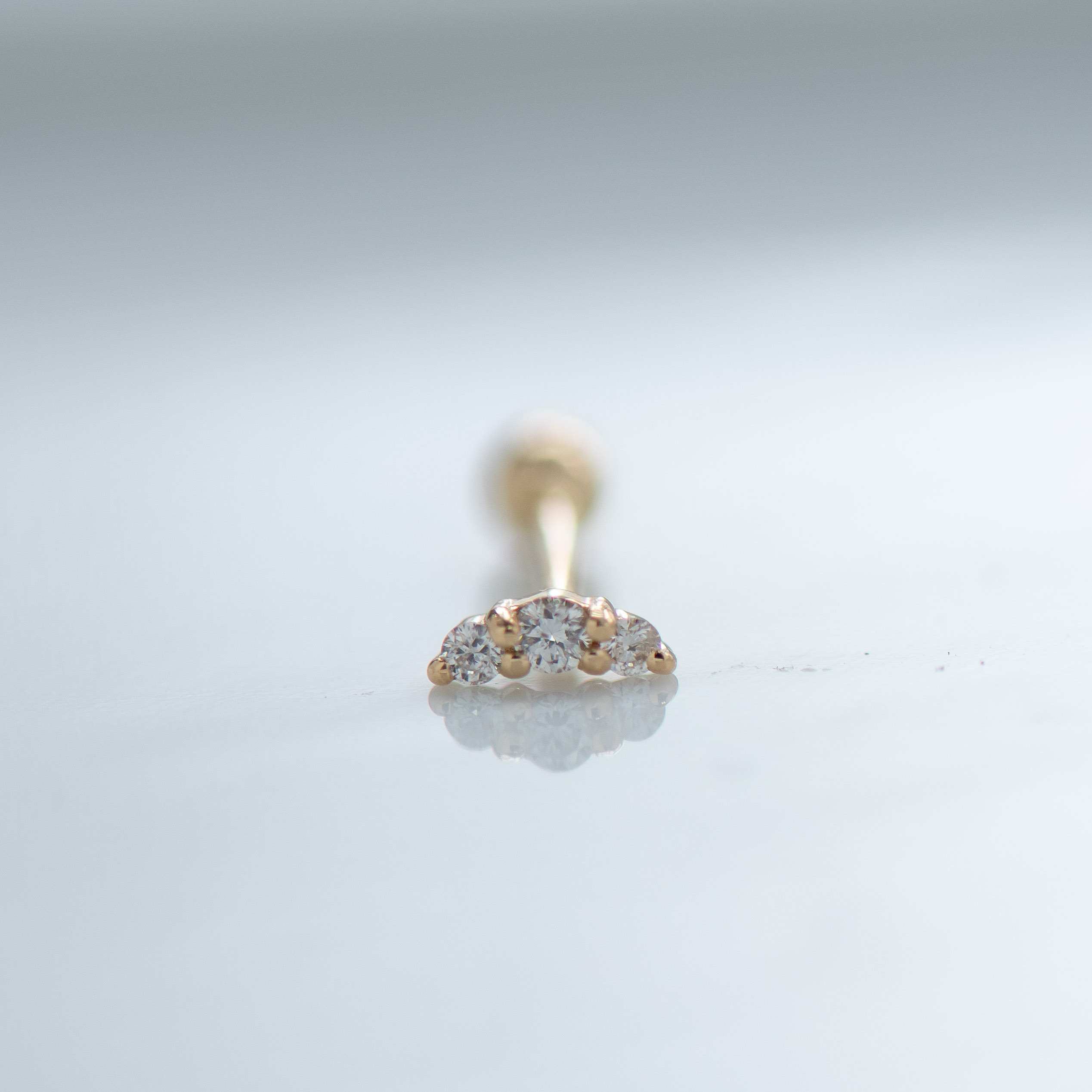 18K Mini Smile Diamond Earring