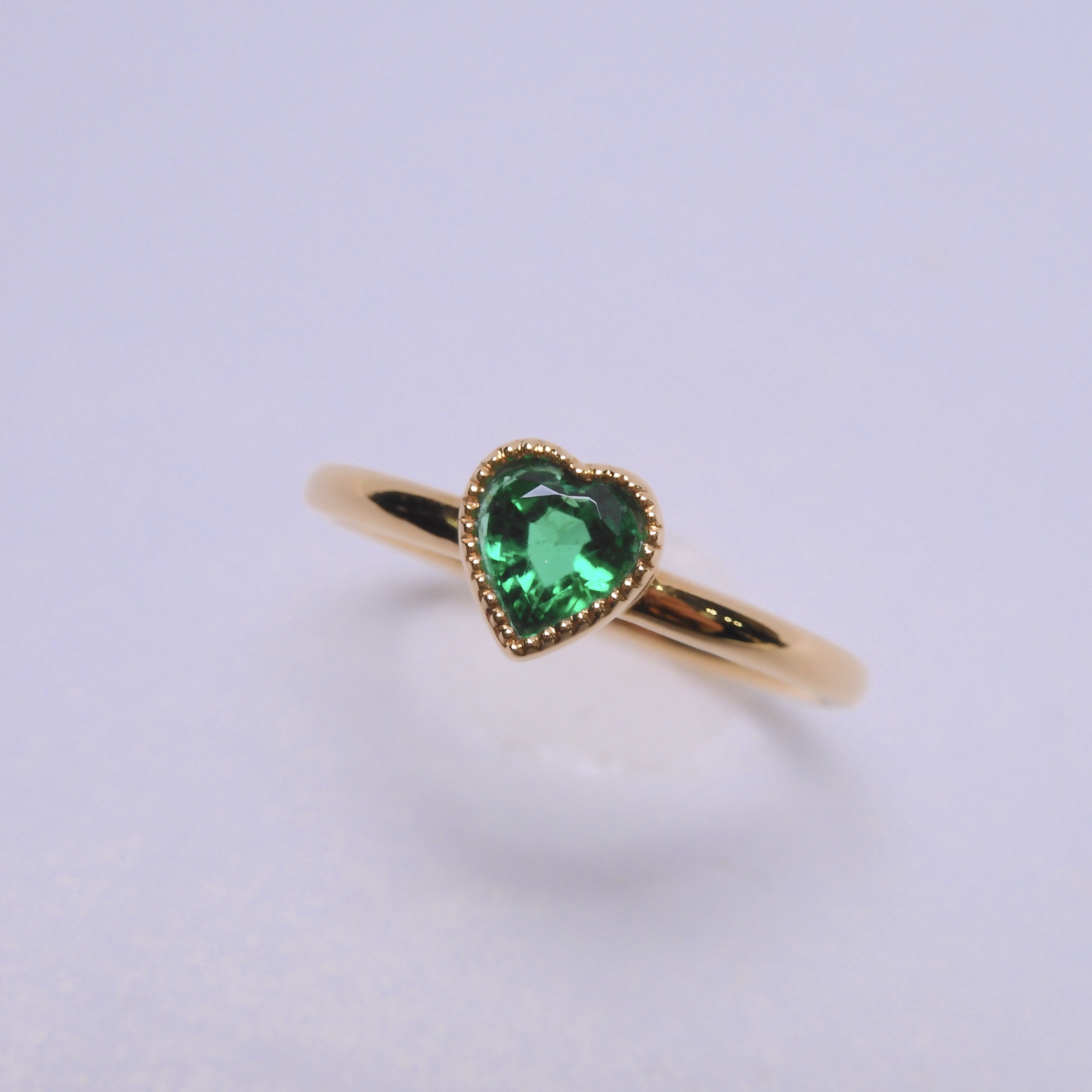 18K金 0.42ct 綠寶石戒指