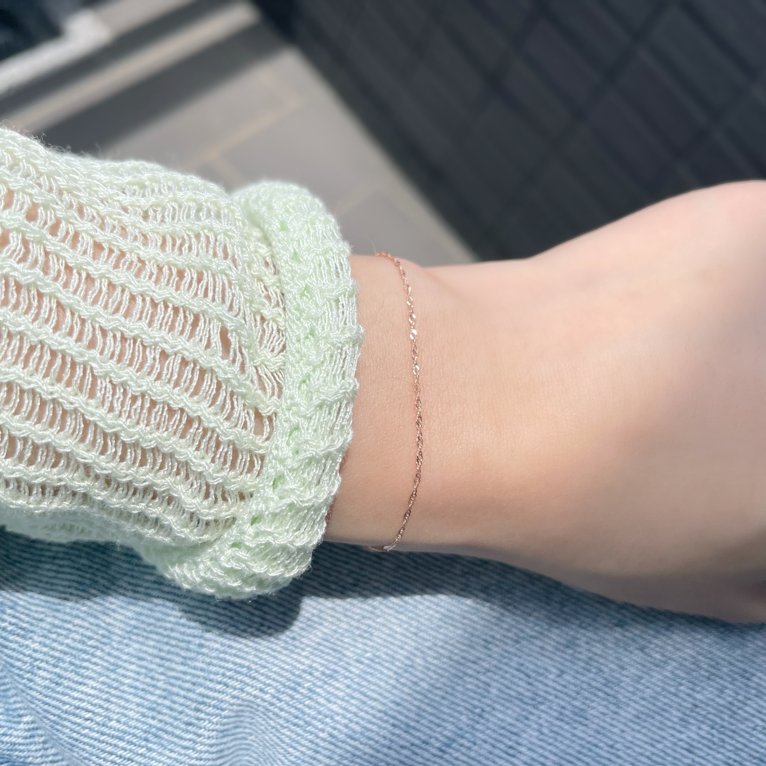 14K輕柔波紋手鏈