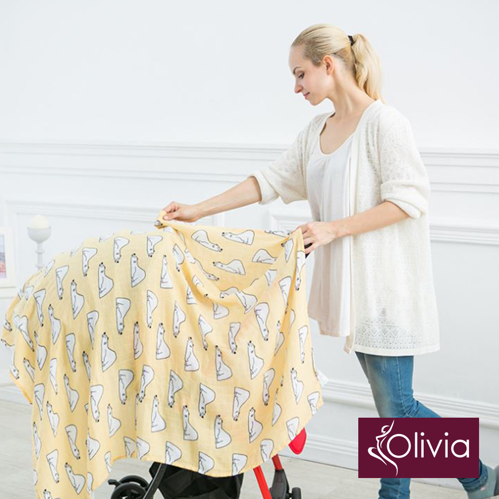雙層紗竹纖維嬰兒包被浴巾120x120-4款