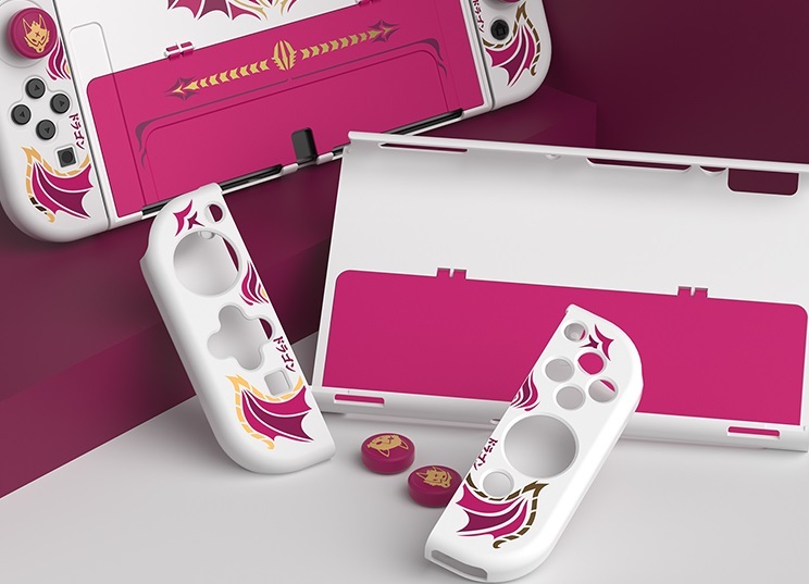 NS 良值 Switch OLED Joy-Con&主機保護套組 魔物獵人 爵銀龍 L670