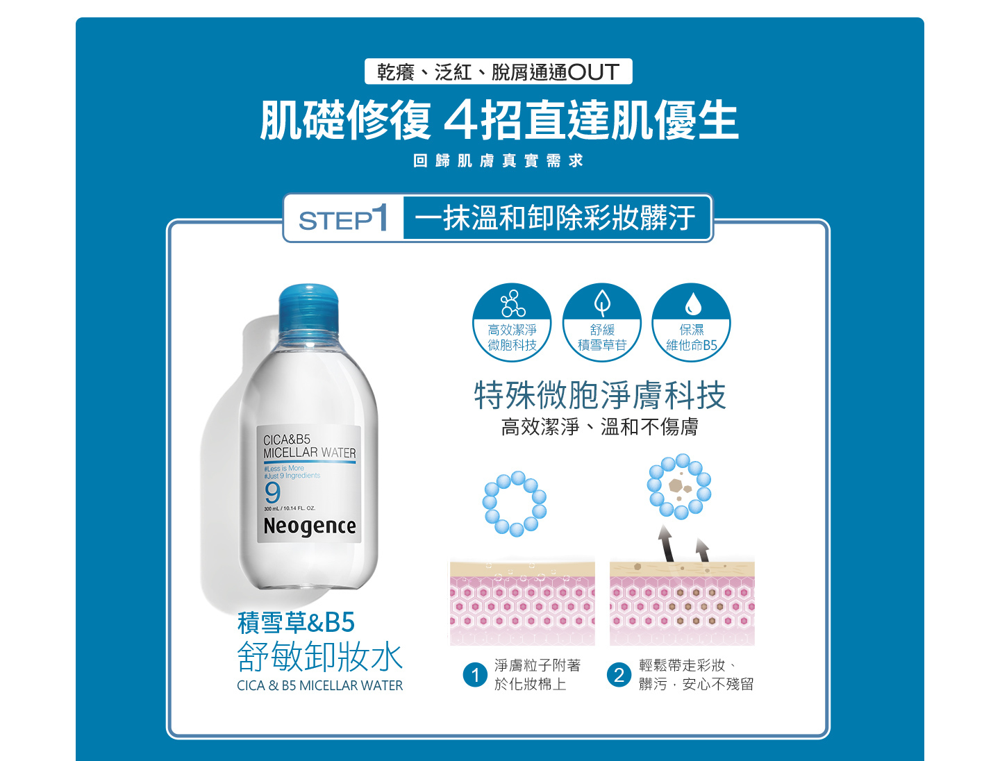 【霓淨思】積雪草B5舒敏卸妝水 300ml