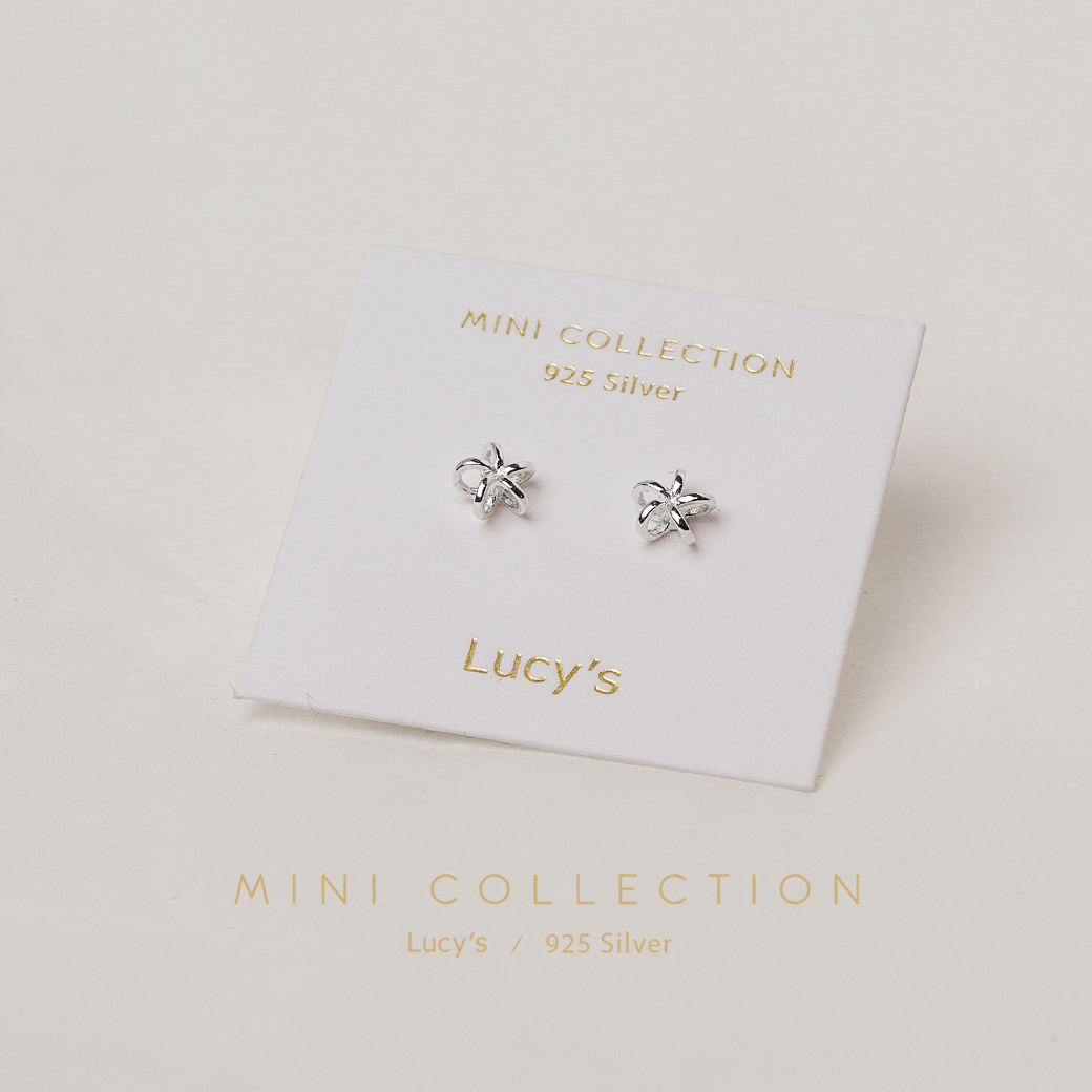 *925純銀〔輕銀系列〕簡單小花 耳環 (100522)