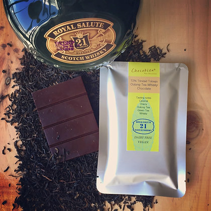 [香港製造] Chocobien 烏龍茶威士忌72%千里達島和托巴哥島朱古力 50g