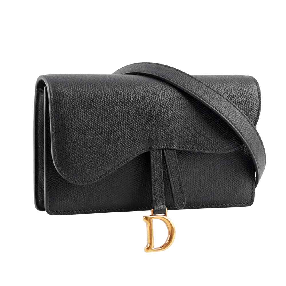 【CHRISTIAN DIOR】Saddle 小牛皮馬鞍腰包(黑色)