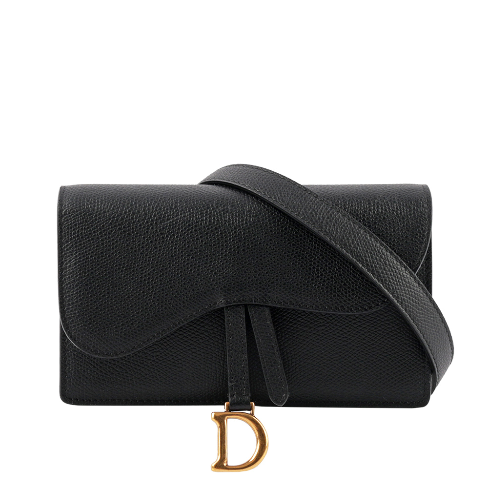 【CHRISTIAN DIOR】Saddle 小牛皮馬鞍腰包(黑色)