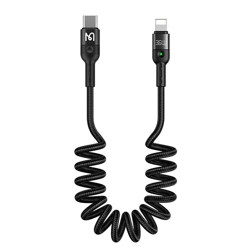 【Mcdodo麥多多】奧米加系列－PD快充彈簧捲線 1.8M  Type-C to Lightning