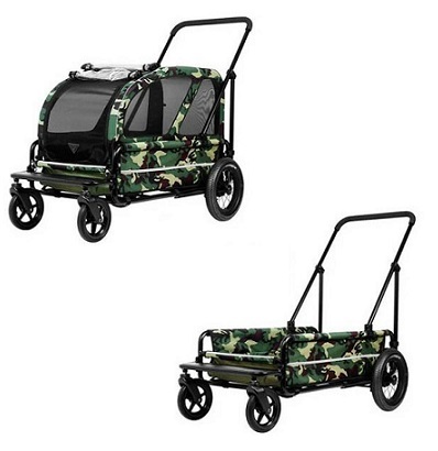 日本AirBuggy Carriage 大型犬 高級寵物手推車 50kg以上 - 迷彩