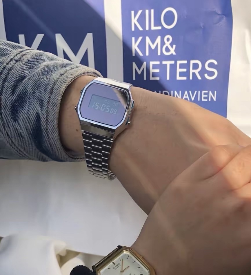 <快速出貨> Casio Vintage 銀方塊復古手錶 男女同款 黑表面