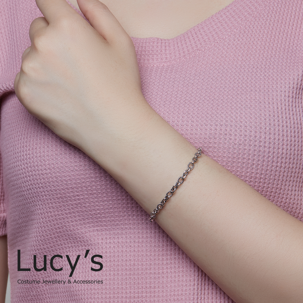 925純銀 麻花圈 手鍊 (73561)