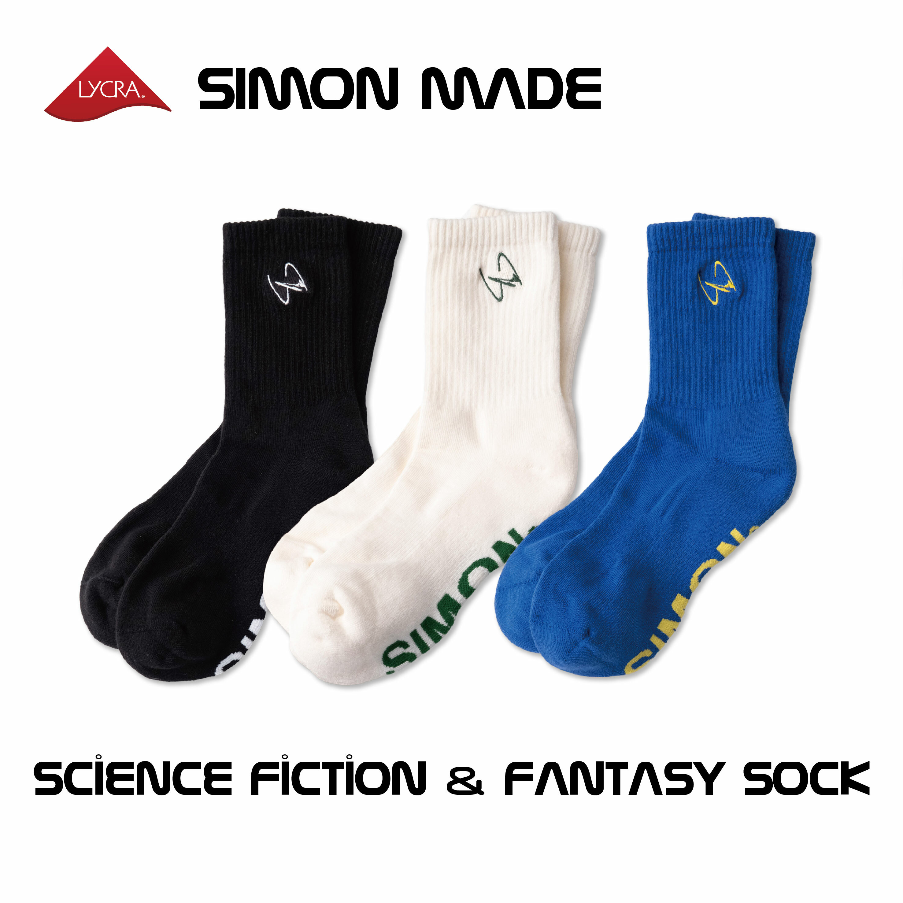 SIMON MADE SK-002 科幻LOGO 高筒 長襪