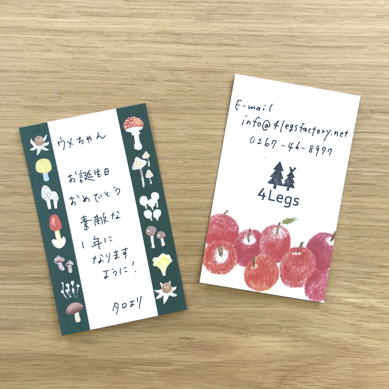 植物與花 名片小卡片（10種圖案）｜日本 4legs