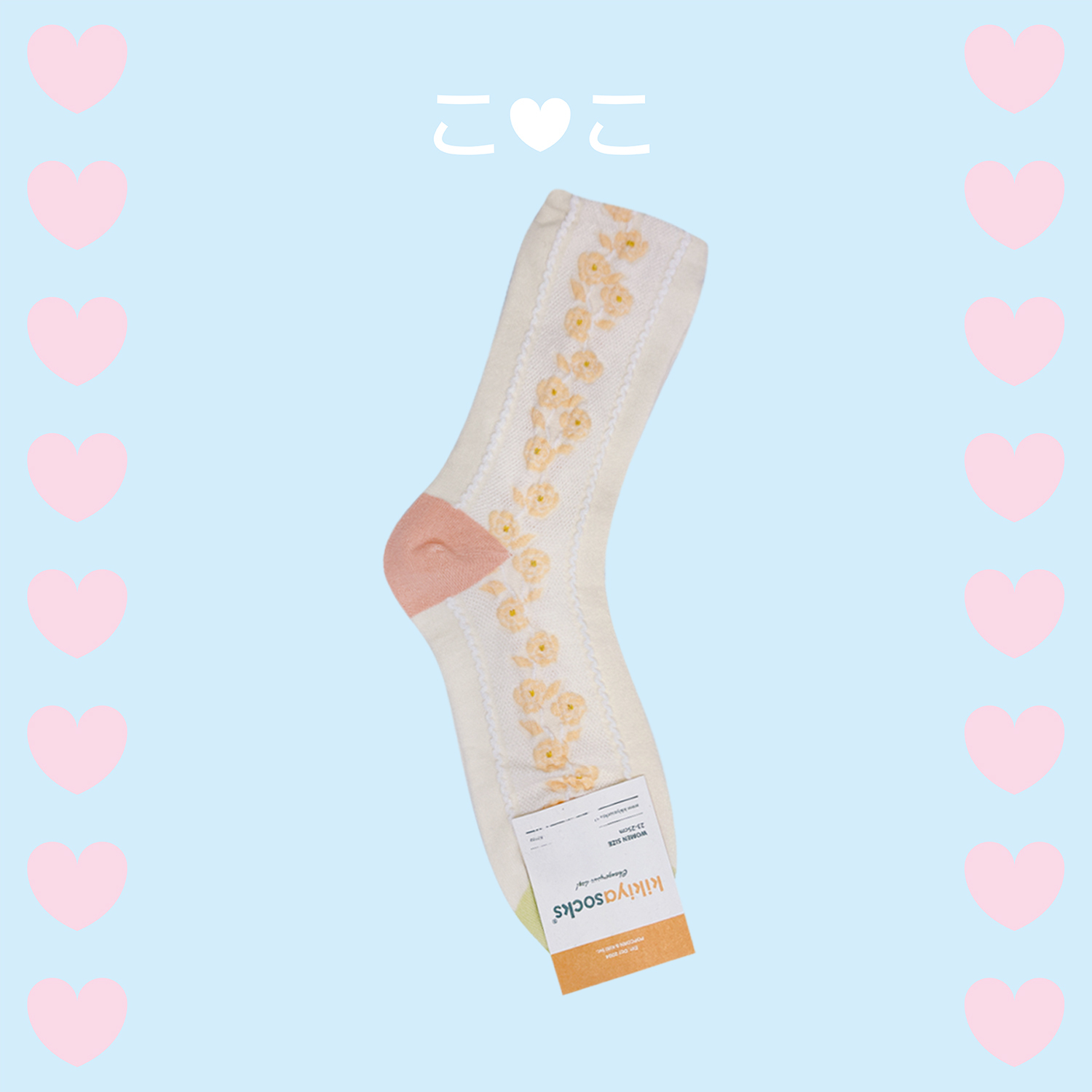 正韓浪漫花花粉嫩色泡泡襪子