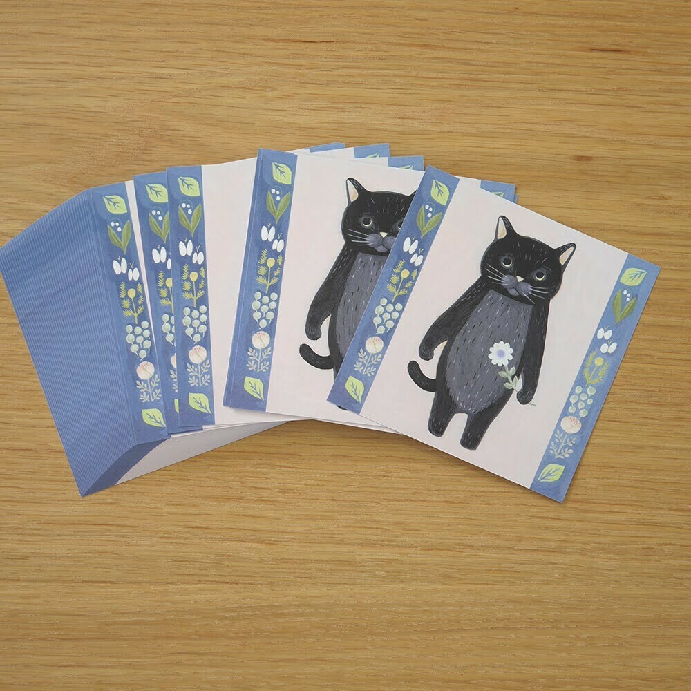 黑貓 插畫便條紙 50枚｜日本 4legs