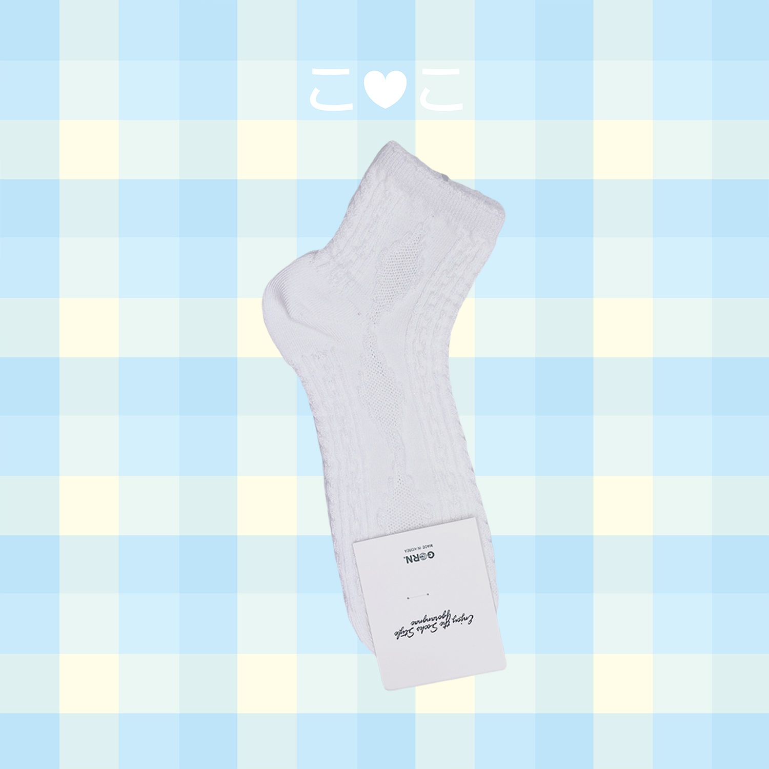 正韓菱格素色藤蔓泡泡襪子