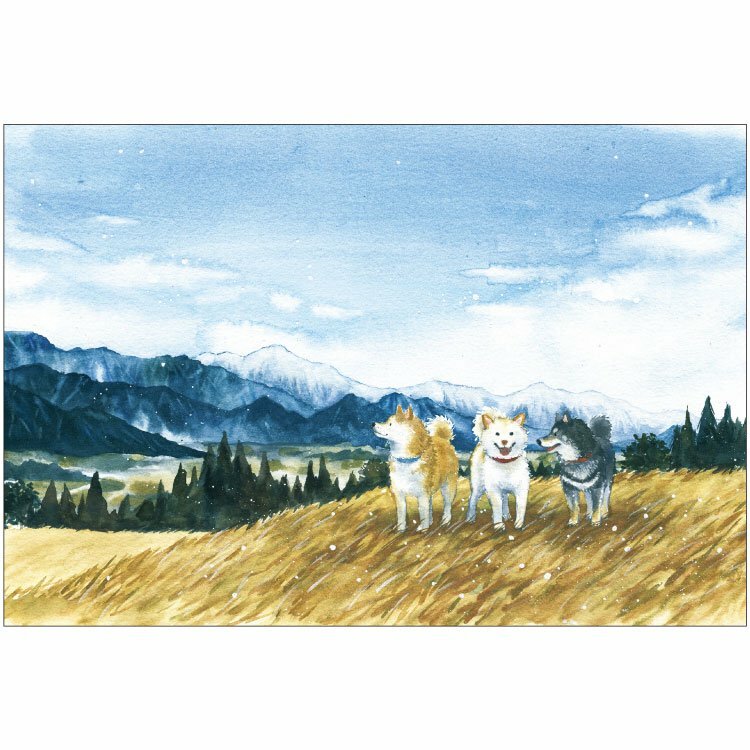 安曇野 旅行柴犬系列 明信片｜日本ACTIVE CORPORATION