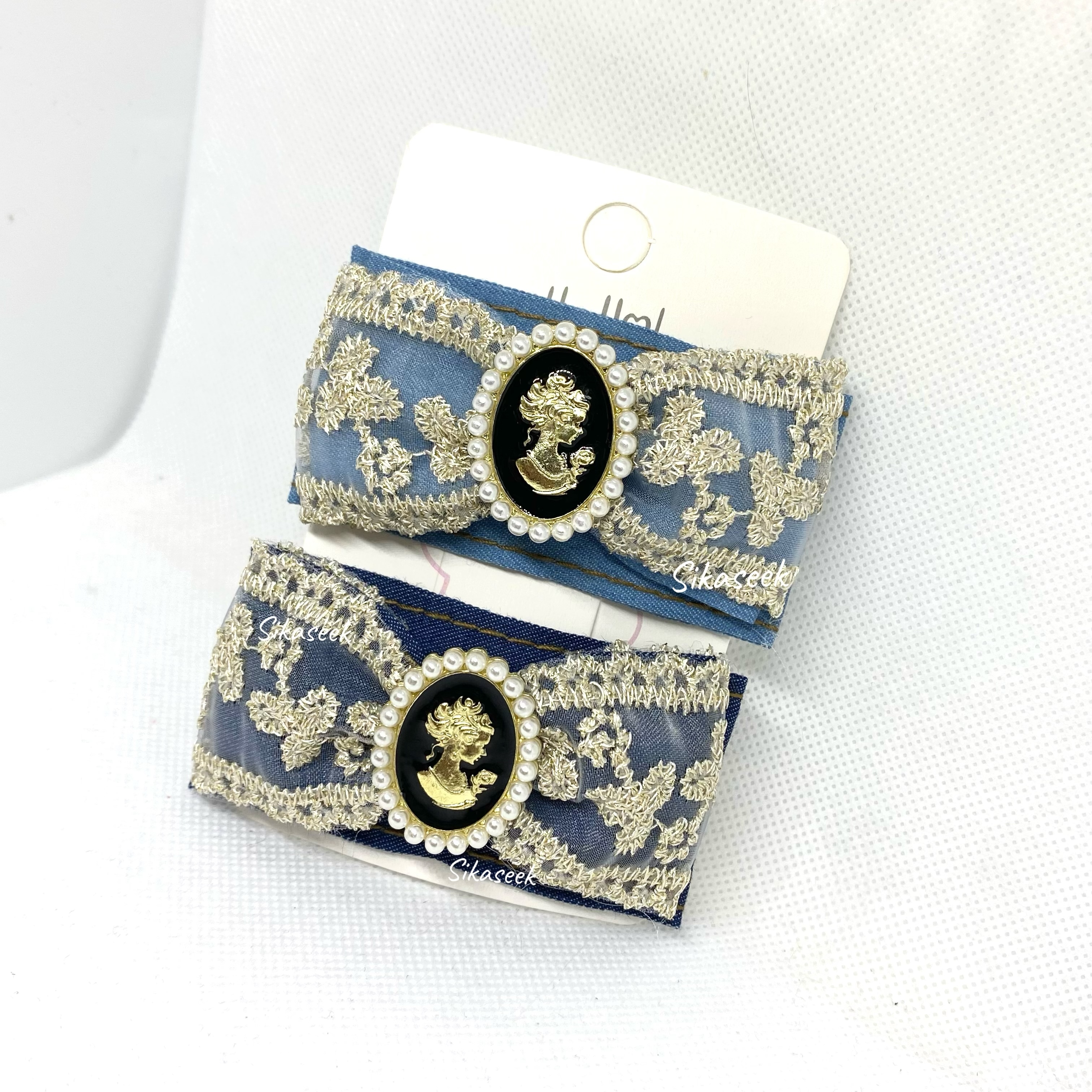 牛仔布女皇頭 頭夾