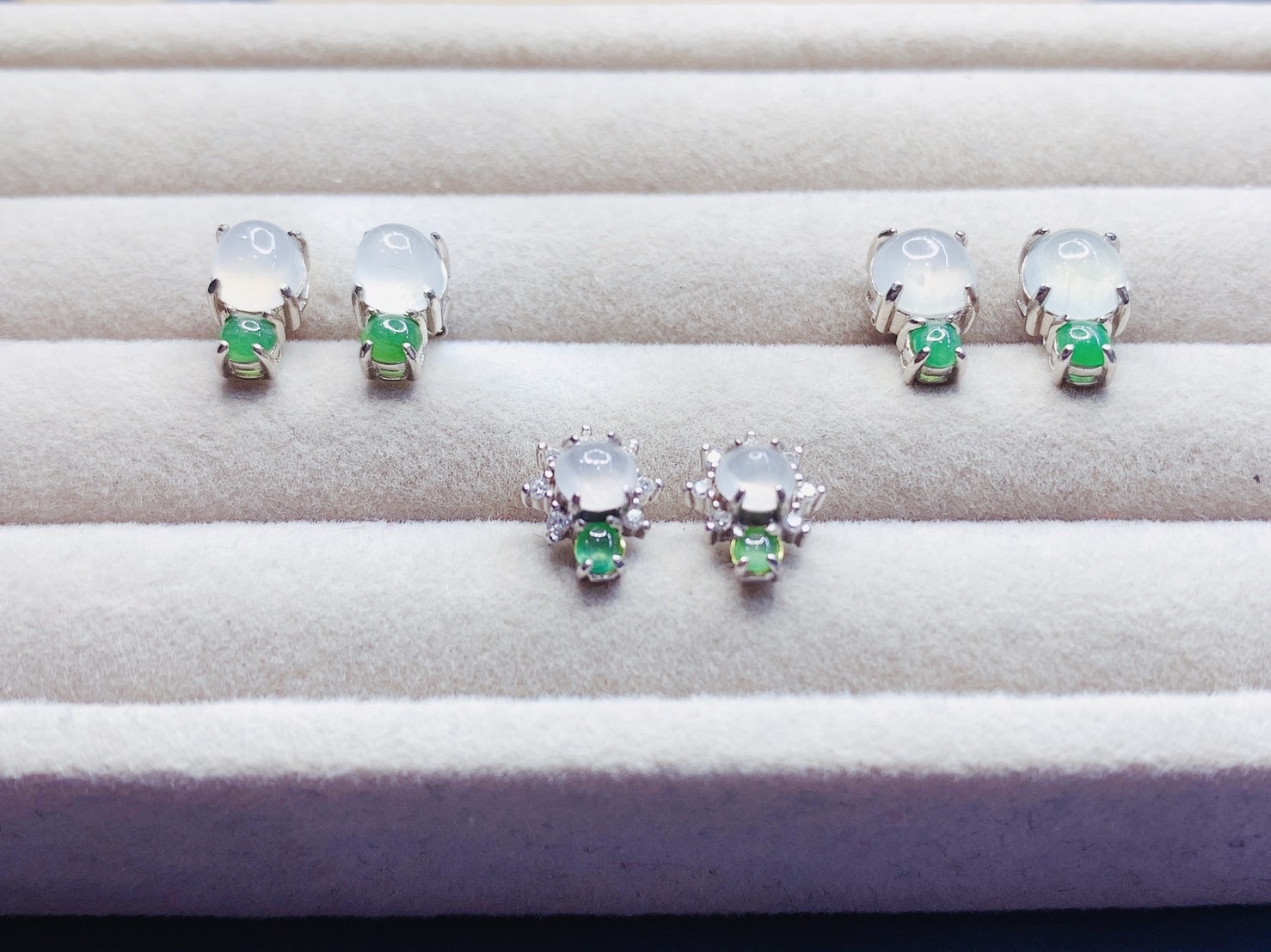 小小冰丨迷你冰種翡翠耳環