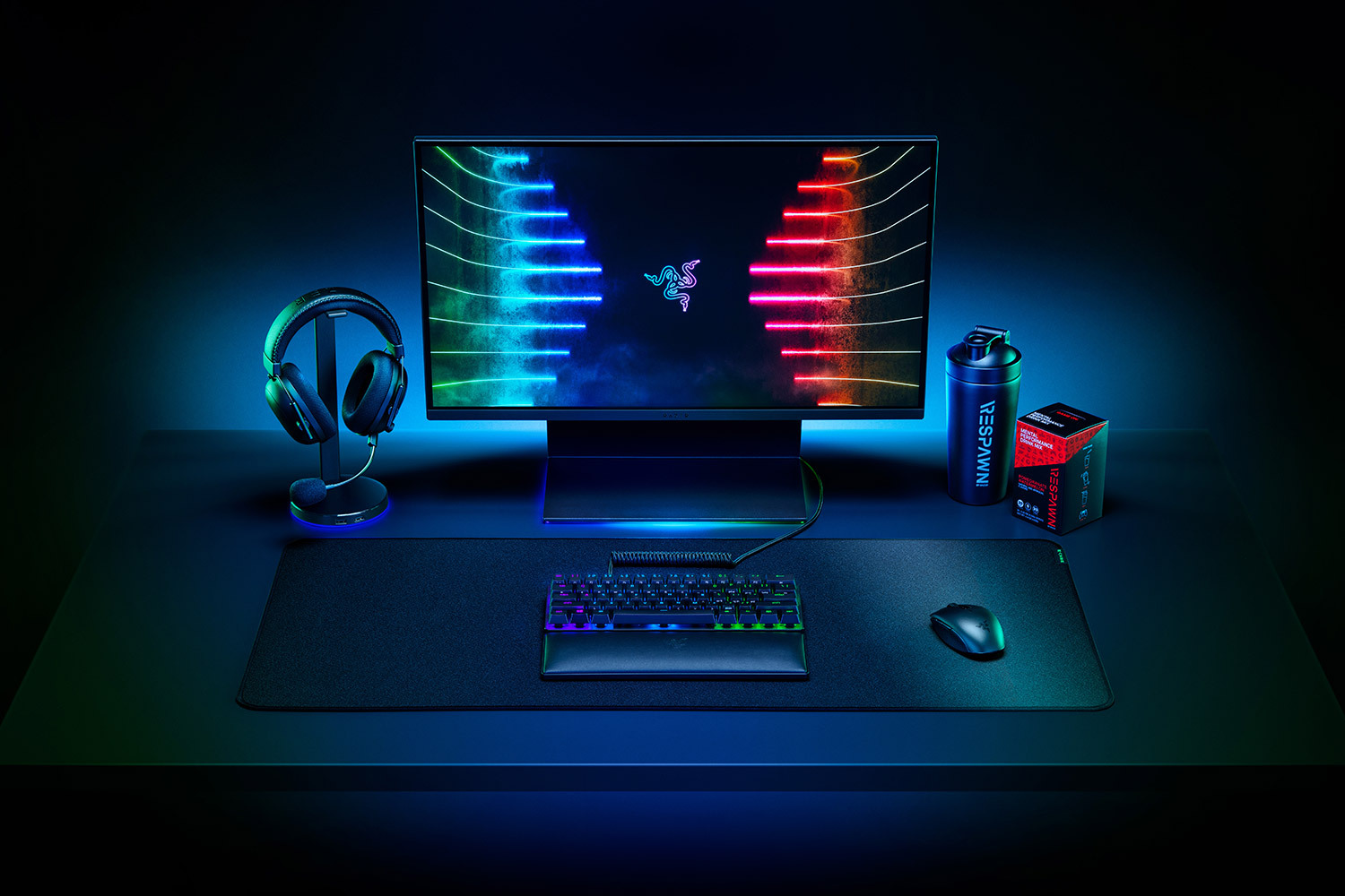 Razer 雷蛇】 Strider Hybrid MouseMat 凌甲蟲軟硬混合式防水電競滑鼠墊