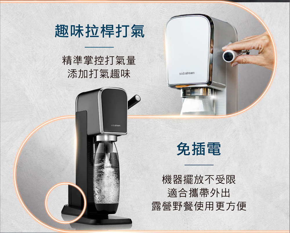 Sodastream-拉桿式自動扣瓶氣泡水機