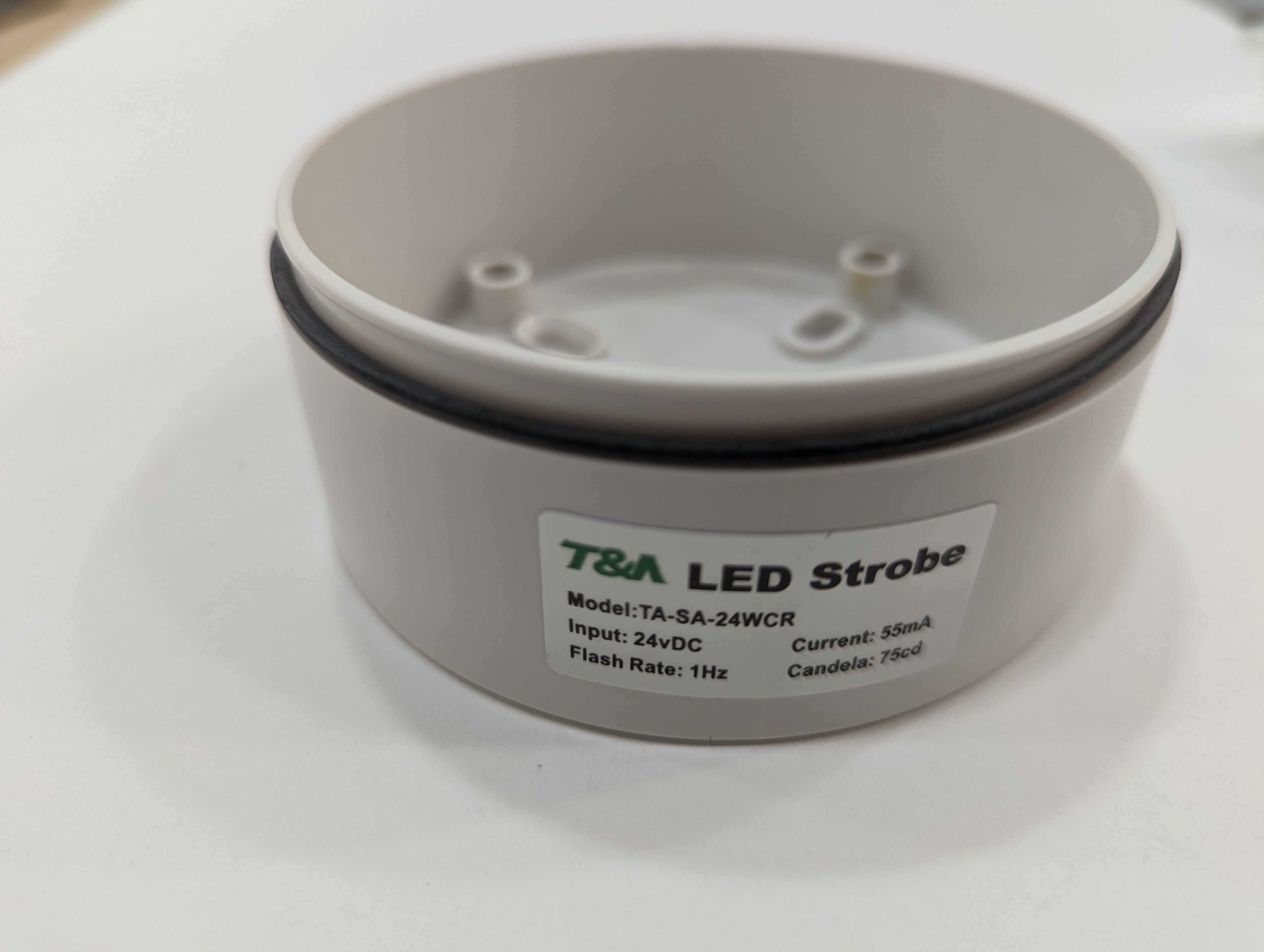 TA-SA-24WCR T&A LED strobe c/w 底盒，紅色透鏡，圓形，IP65