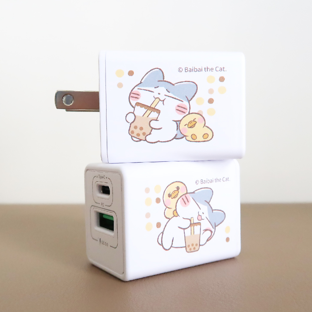 伍佰是一隻貓18W快充插頭-珍奶全糖