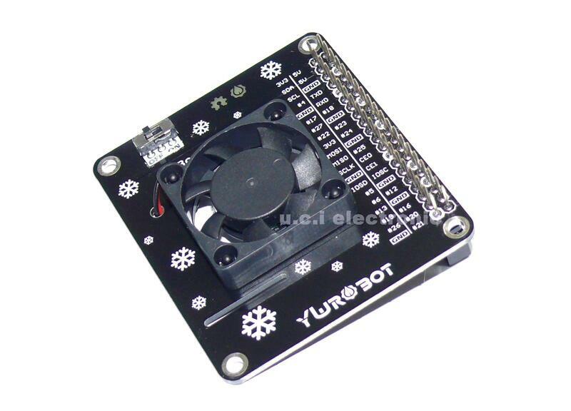 【UCI電子】(Z-1) Raspberry Pi樹莓派4代4B散熱單風扇藍色LED 不佔用GPIO擴展板LED燈光