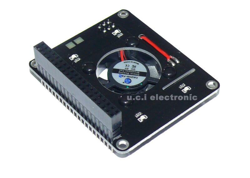 【UCI電子】(Z-1) Raspberry Pi樹莓派4代4B散熱單風扇藍色LED 不佔用GPIO擴展板LED燈光