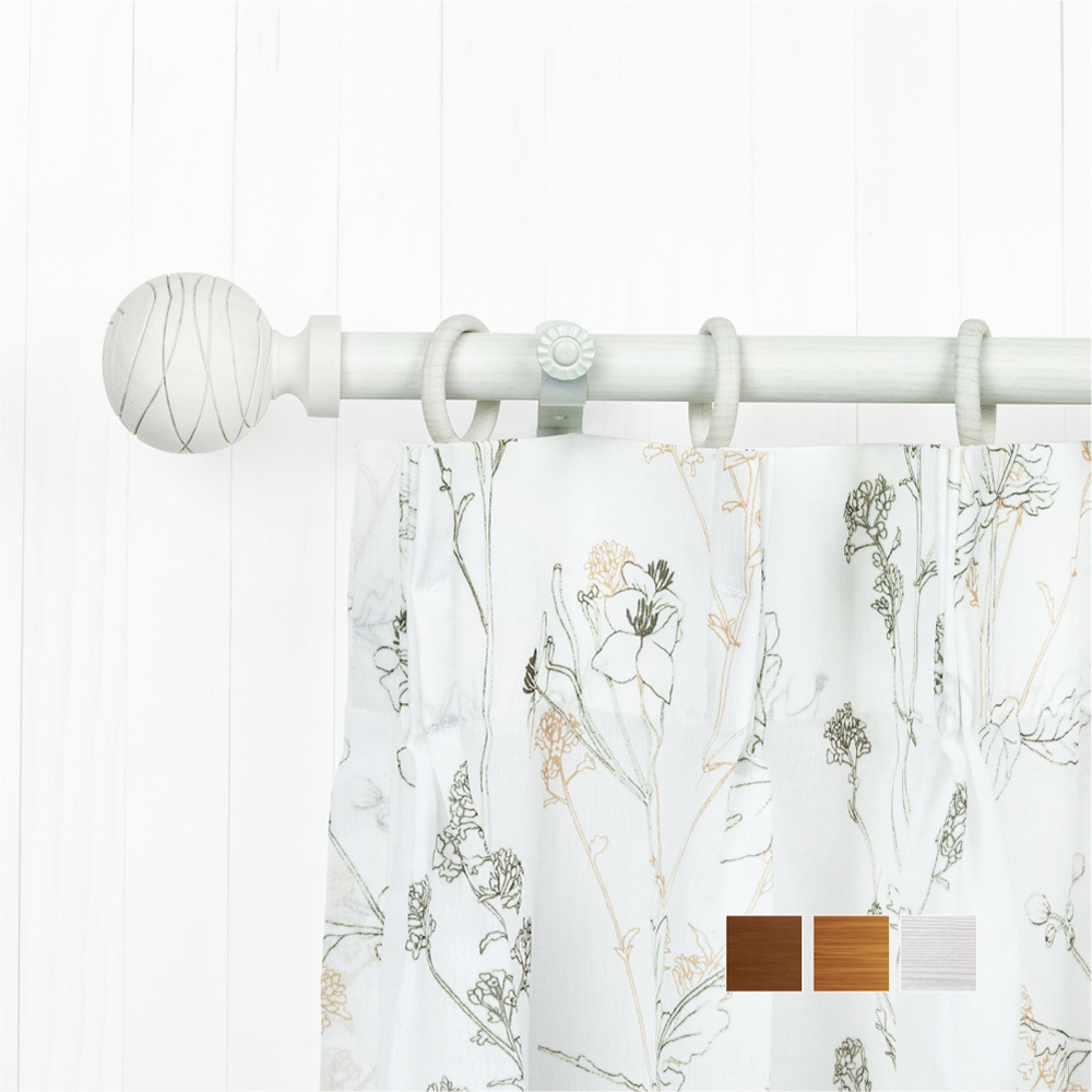 20.7mm│圓舞線條│仿木紋│伸縮窗簾桿架│三色2尺寸