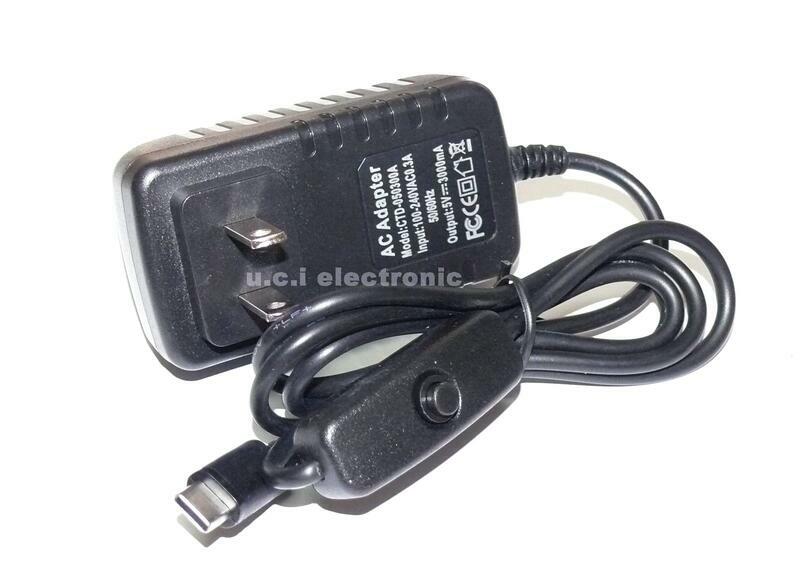 【UCI電子】(木櫃4) 樹莓派4代4B專用電源適配器 5V 3A Type-C帶開關按鈕充電器 派4電源
