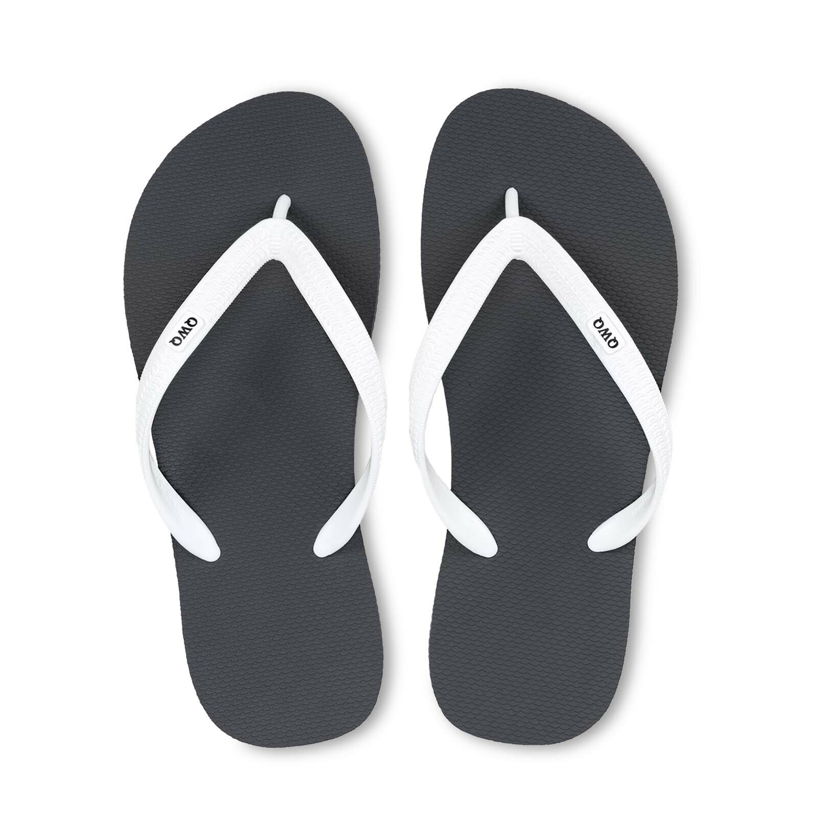 Top跳色系列 【銀河灰】白鞋帶 男款平底人字夾腳拖