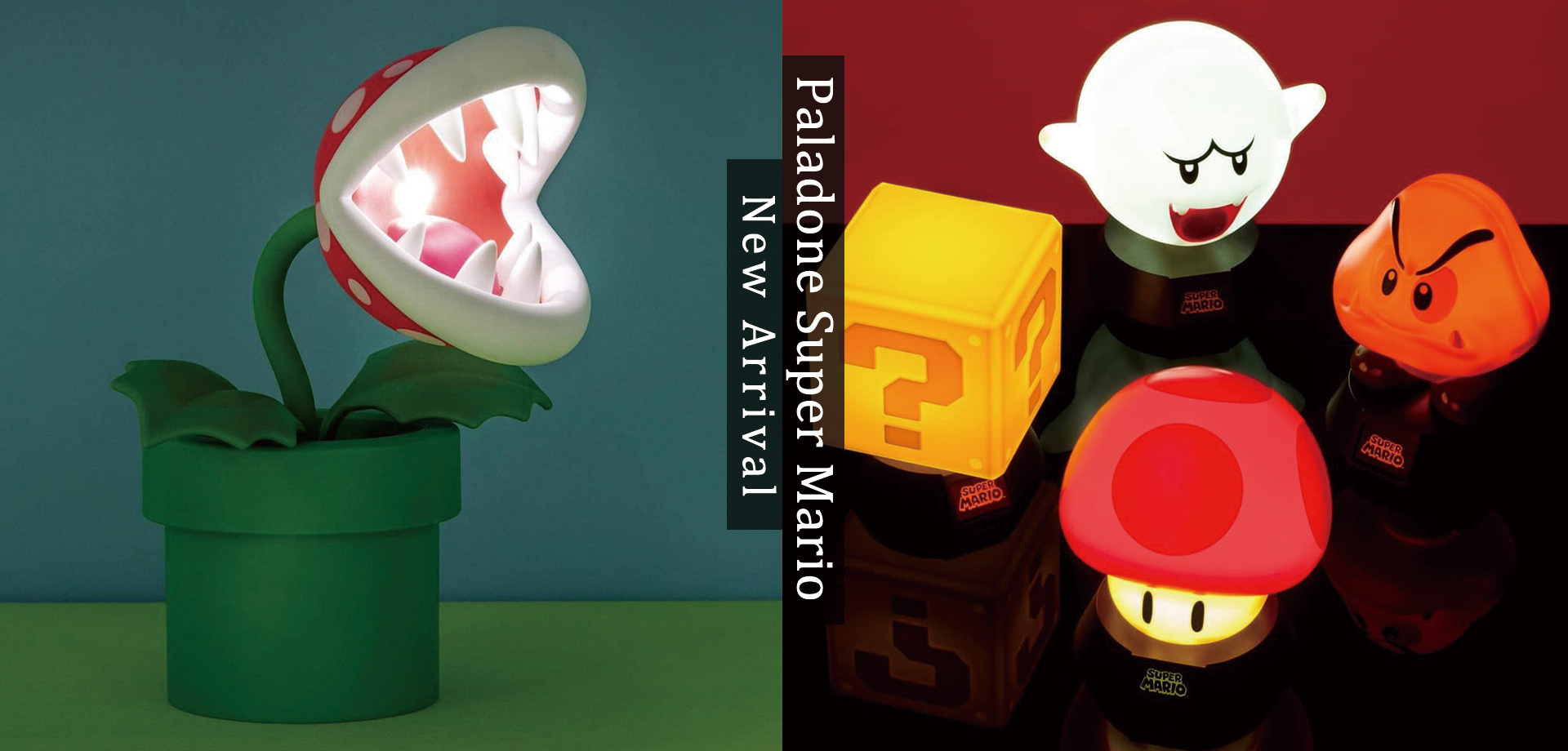 Paladone,SuperMario,食人花桌燈,瑪莉歐,瑪莉歐周邊,任天堂,無敵星星,小夜燈,玩具,親子童品