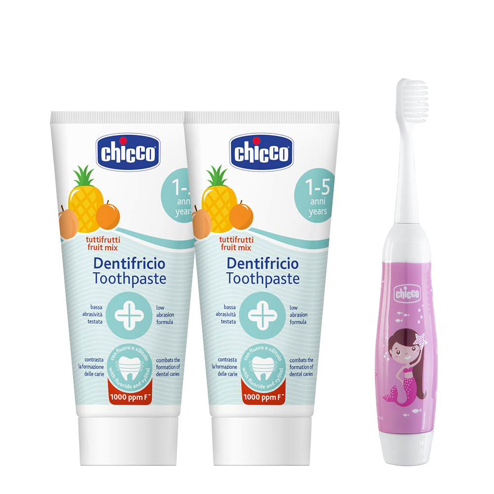兒童電動牙刷組(鳳梨水果50MLx2+兒童電動牙刷x1)