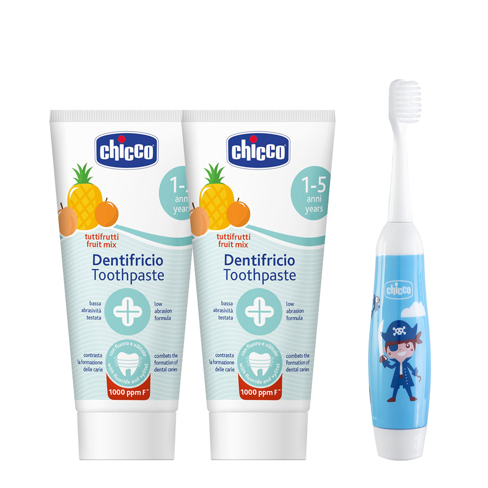 兒童電動牙刷組(鳳梨水果50MLx2+兒童電動牙刷x1)