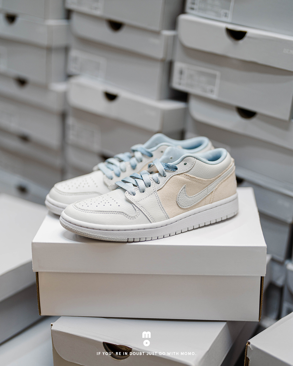 Nike Air Jordan 1 Low SE Canvas 奶油灰藍帆布DQ4151-500