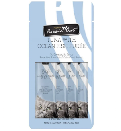 Fussie Cat小食-吞拿魚+鮮味海魚肉醬 [4 x 14G]