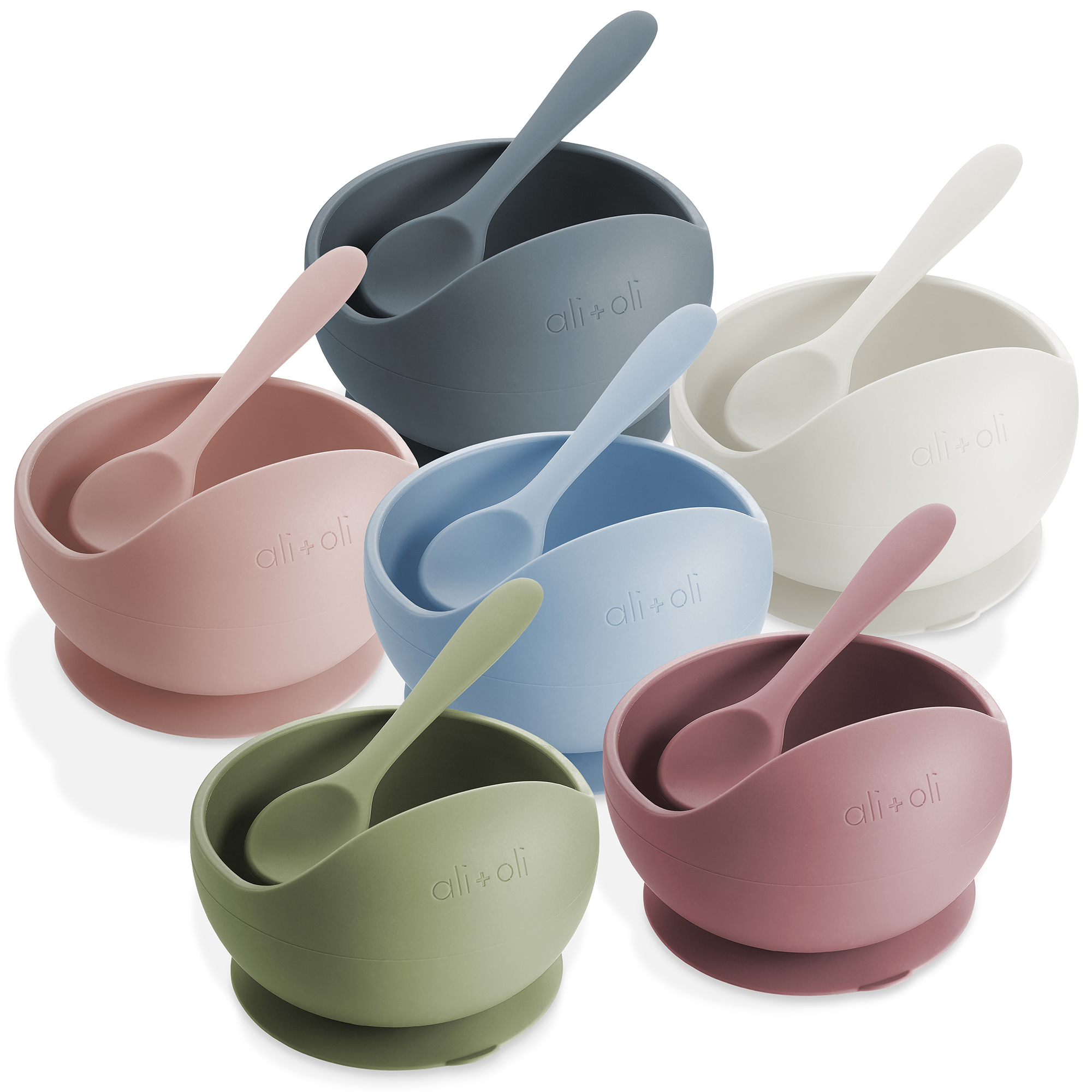 Ali+Oli Silicone Suction Bowl & Spoon Set - lily & onyx