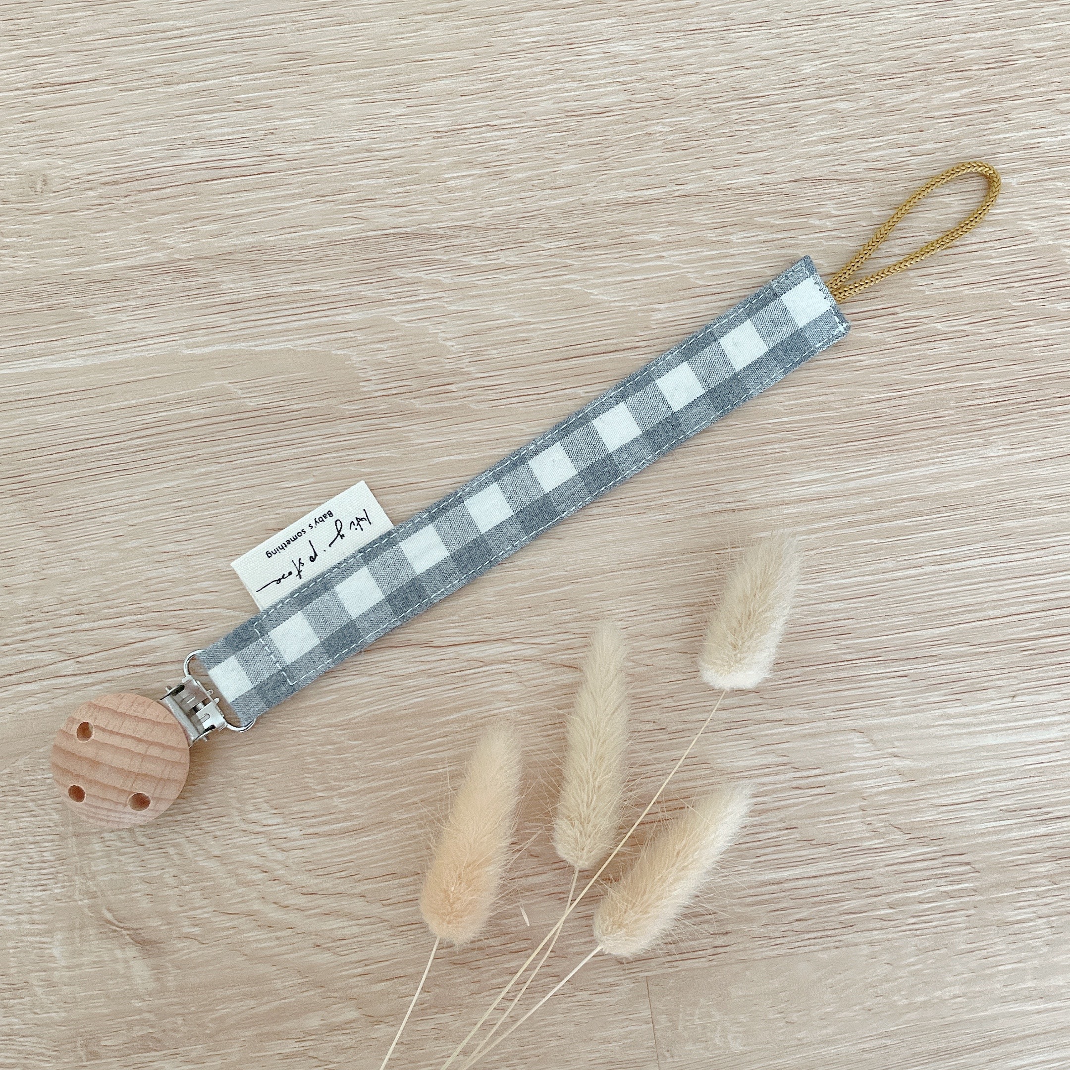 Hi Y.P store-櫸木夾-莫蘭迪格紋