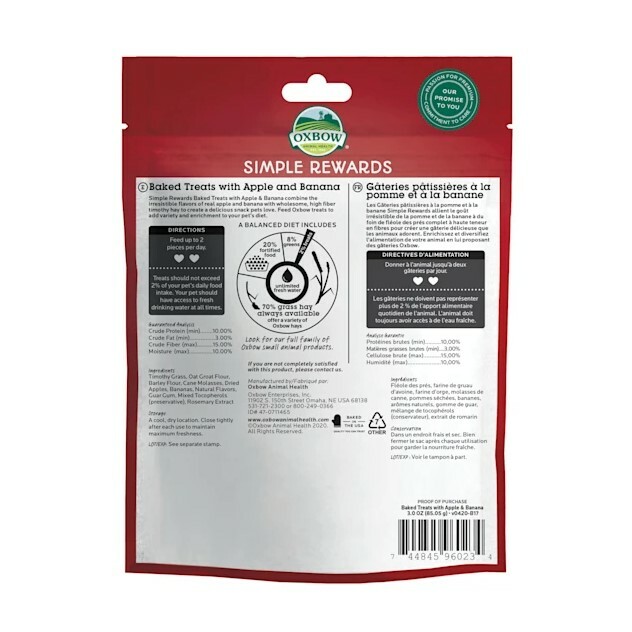Oxbow Simple Rewards 蘋果香蕉烤焗小食 - 3oz
